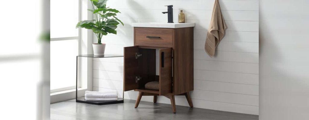 Wayfair sink vanity small wood and modern. Great for a cheap bathroom makeover
