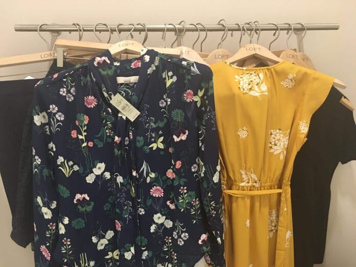 Ann Taylor Loft Summer Dresses on a clothing rack